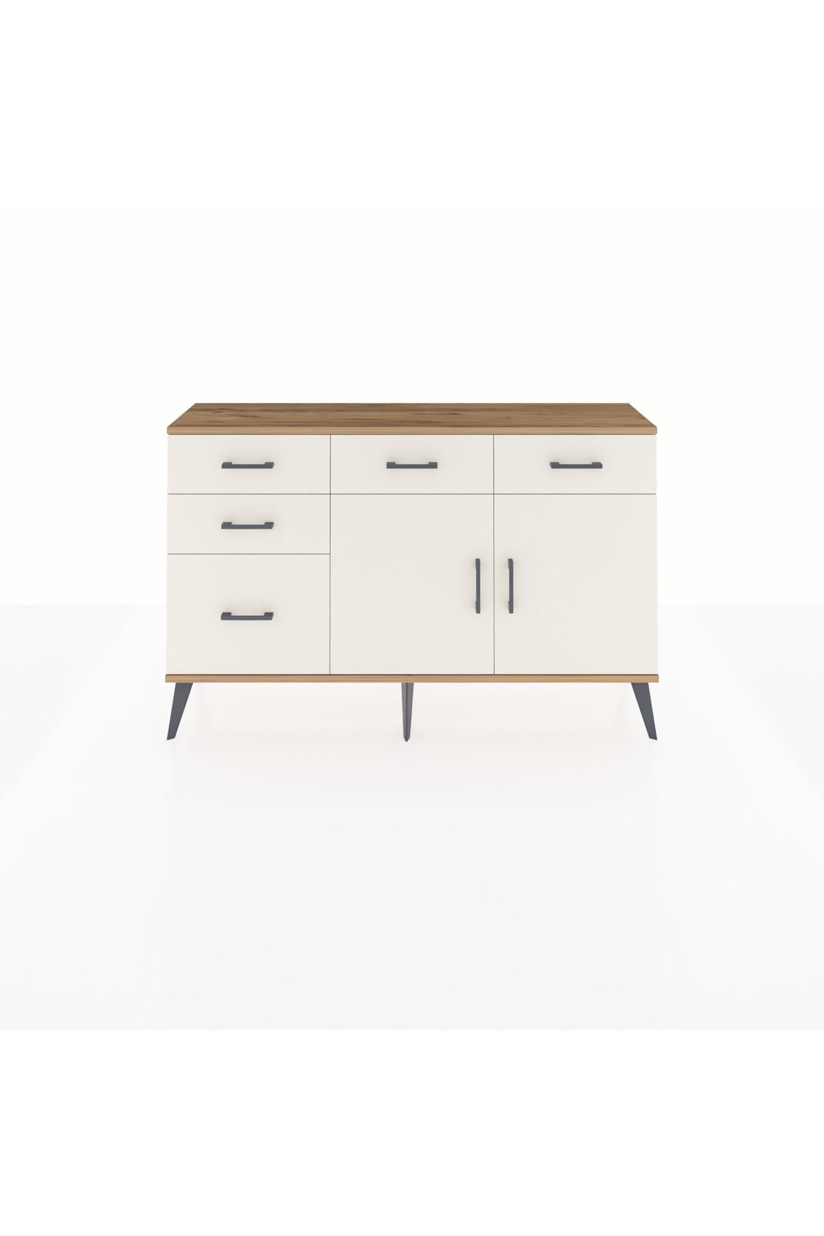 Arges Konsol 2 Raflı 5 Çekmeceli 2 Kapaklı 132x30x83 - S144M046V22A