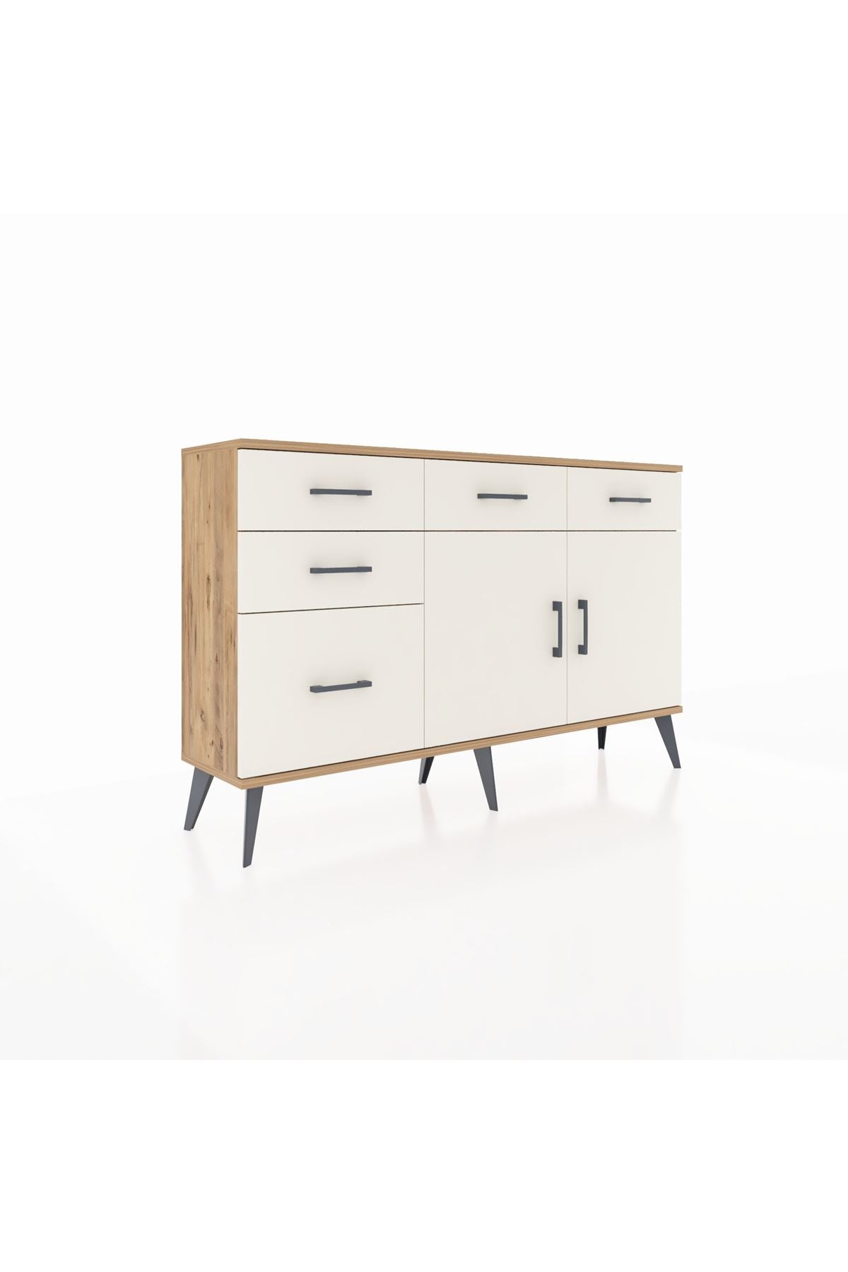 Arges Konsol 2 Raflı 5 Çekmeceli 2 Kapaklı 132x30x83 - S144M046V22A