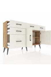 Arges Konsol 2 Raflı 5 Çekmeceli 2 Kapaklı 132x30x83 - S144M046V22A