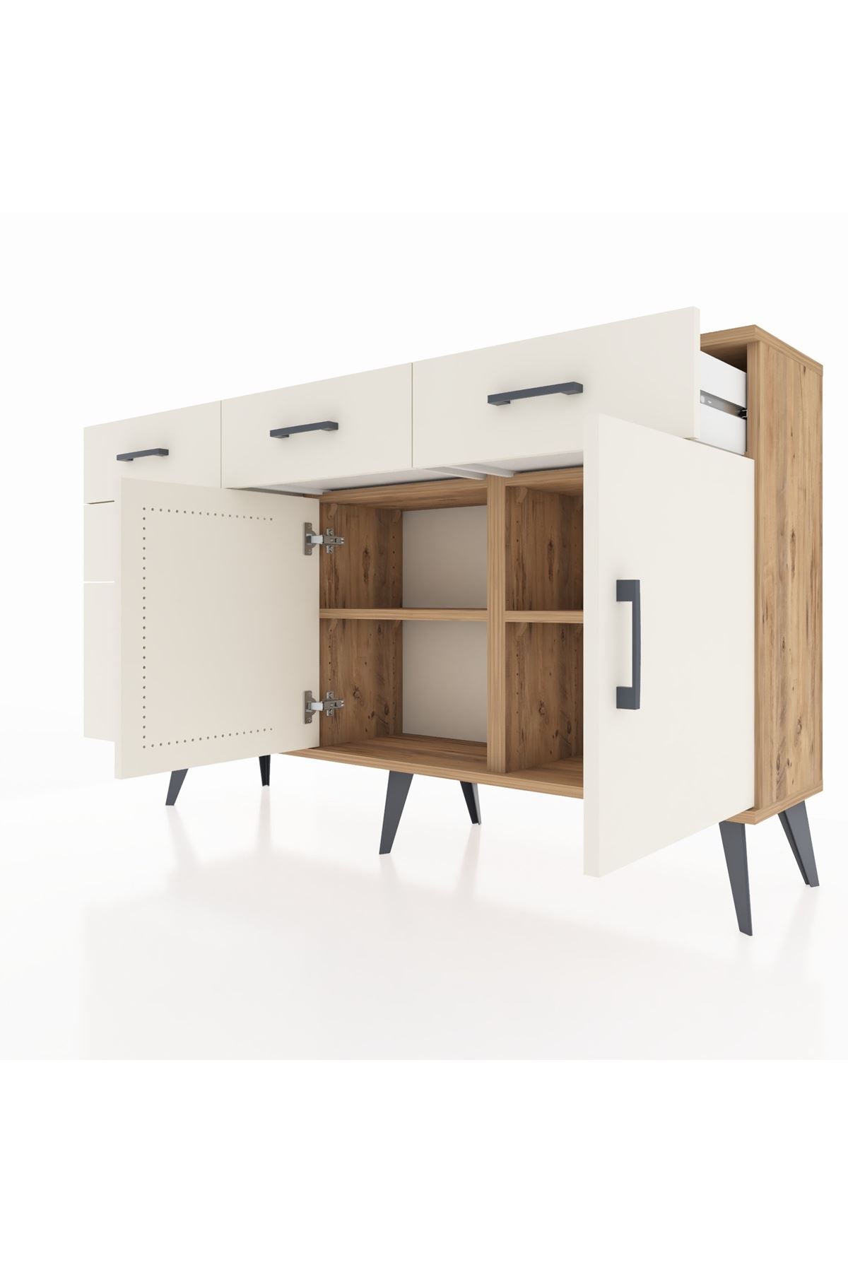 Arges Konsol 2 Raflı 5 Çekmeceli 2 Kapaklı 132x30x83 - S144M046V22A