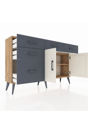 Arges Konsol 2 Raflı 5 Çekmeceli 2 Kapaklı 132x30x83 - S144M046V23A