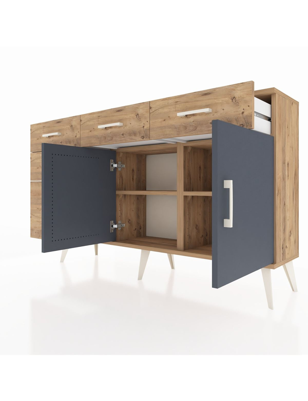 Arges Konsol 2 Raflı 5 Çekmeceli 2 Kapaklı 132x30x83 - S144M046V27A