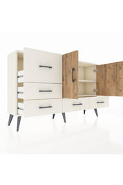 Arges Konsol 4 Raflı 5 Çekmeceli 2 Kapaklı 132x30x83 - S144M047V01A