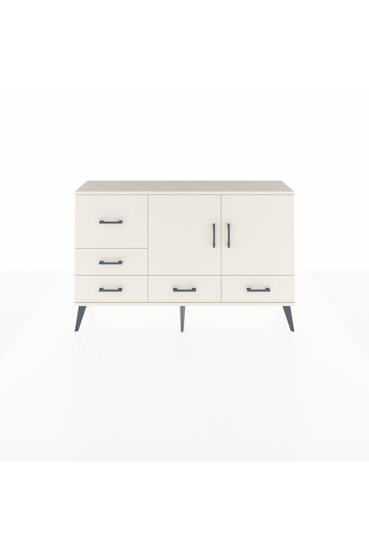 Arges Konsol 4 Raflı 5 Çekmeceli 2 Kapaklı 132x30x83 - S144M047V04A