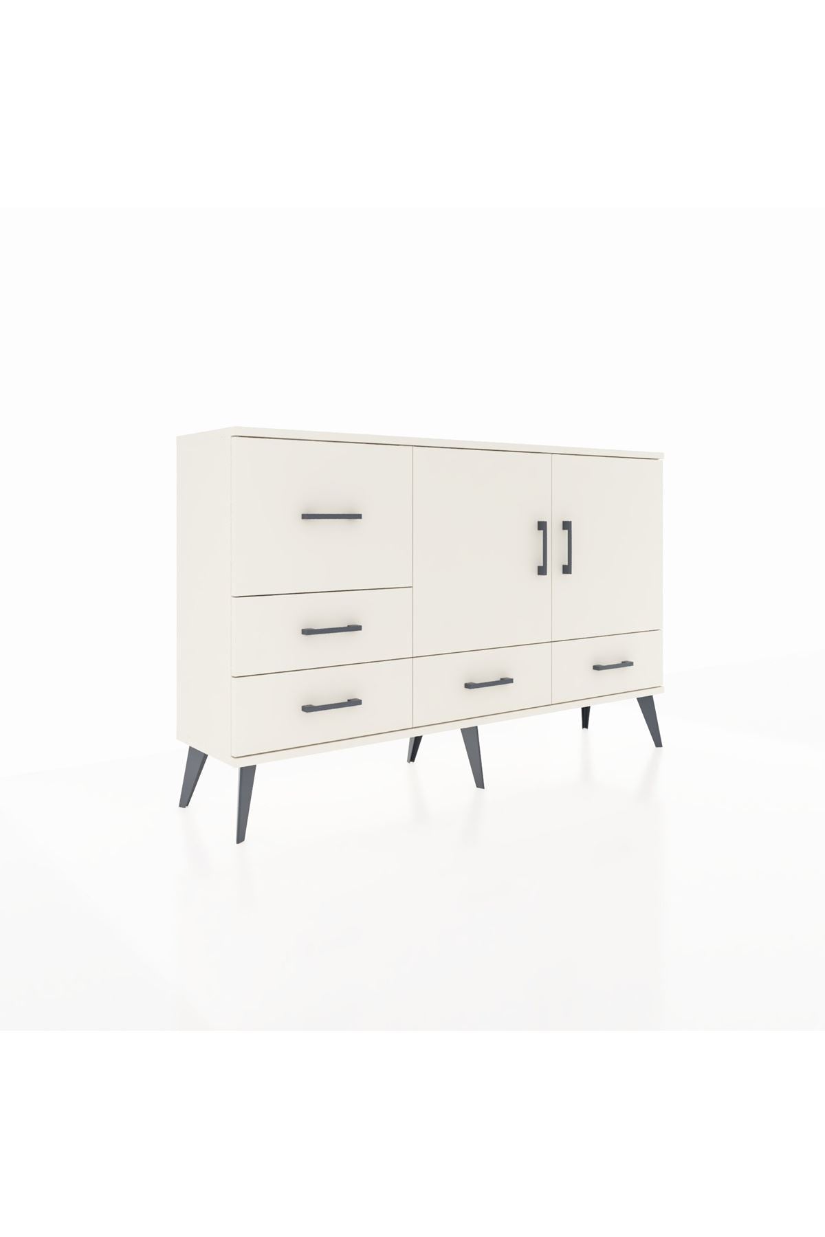 Arges Konsol 4 Raflı 5 Çekmeceli 2 Kapaklı 132x30x83 - S144M047V04A
