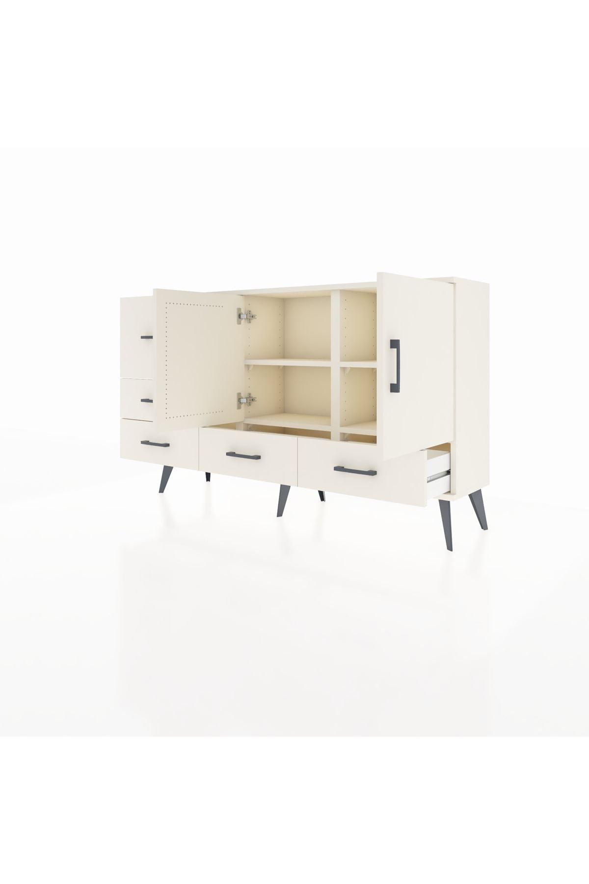 Arges Konsol 4 Raflı 5 Çekmeceli 2 Kapaklı 132x30x83 - S144M047V04A
