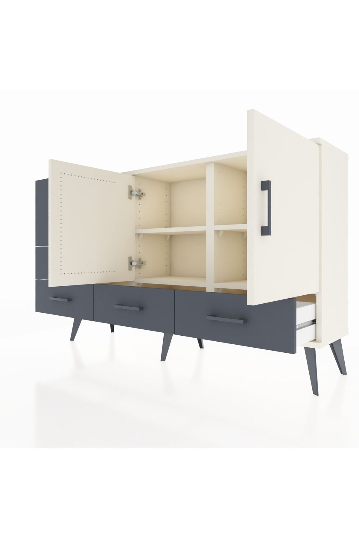 Arges Konsol 4 Raflı 5 Çekmeceli 2 Kapaklı 132x30x83 - S144M047V05A