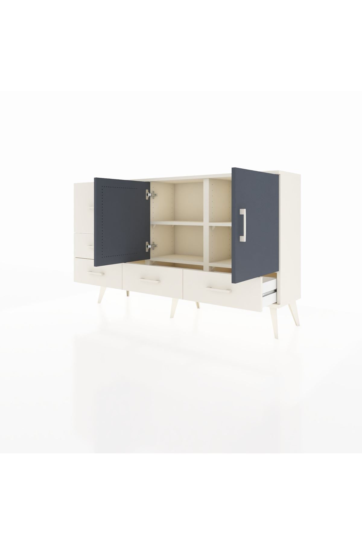 Arges Konsol 4 Raflı 5 Çekmeceli 2 Kapaklı 132x30x83 - S144M047V07A