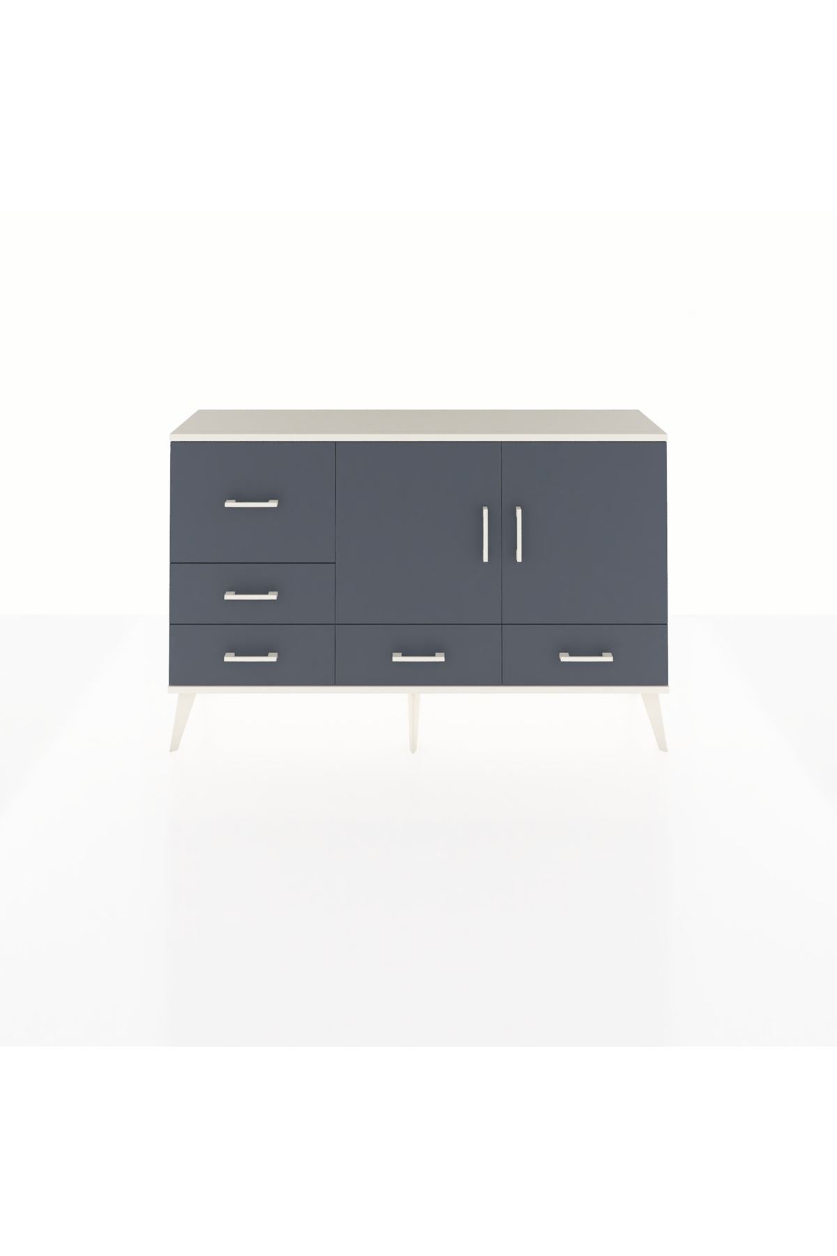 Arges Konsol 4 Raflı 5 Çekmeceli 2 Kapaklı 132x30x83 - S144M047V08A