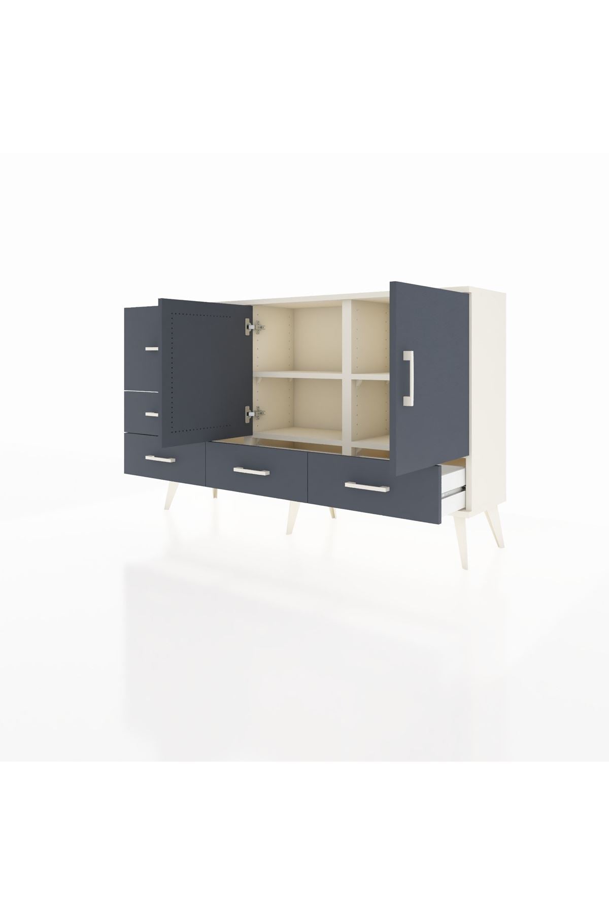 Arges Konsol 4 Raflı 5 Çekmeceli 2 Kapaklı 132x30x83 - S144M047V08A