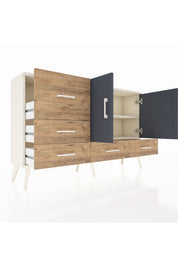 Arges Konsol 4 Raflı 5 Çekmeceli 2 Kapaklı 132x30x83 - S144M047V09A