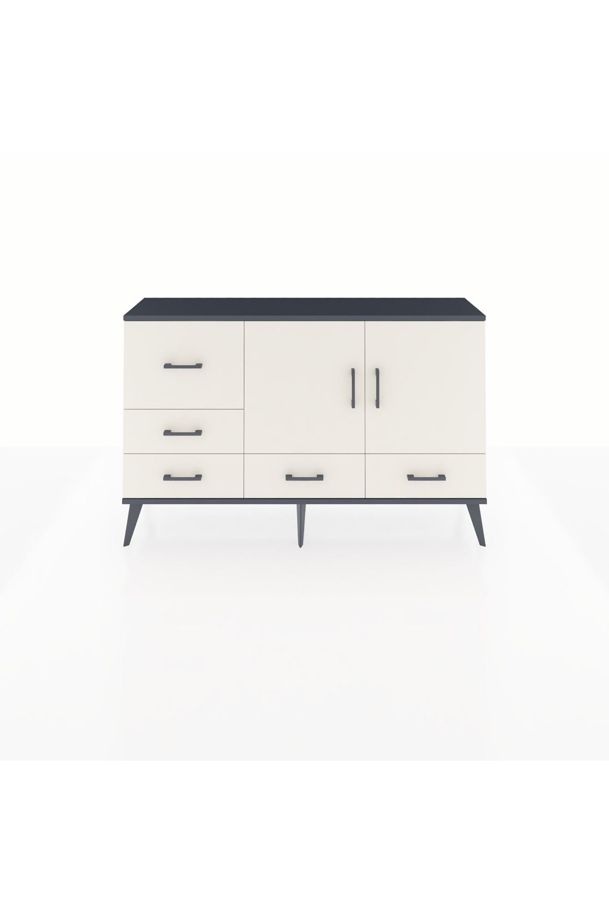 Arges Konsol 4 Raflı 5 Çekmeceli 2 Kapaklı 132x30x83 - S144M047V13A