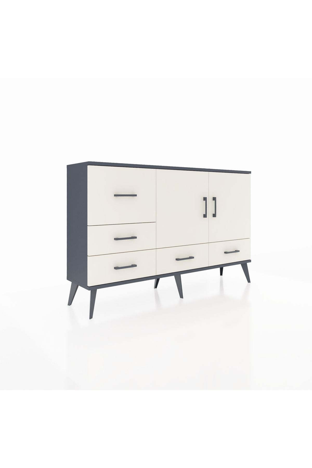 Arges Konsol 4 Raflı 5 Çekmeceli 2 Kapaklı 132x30x83 - S144M047V13A
