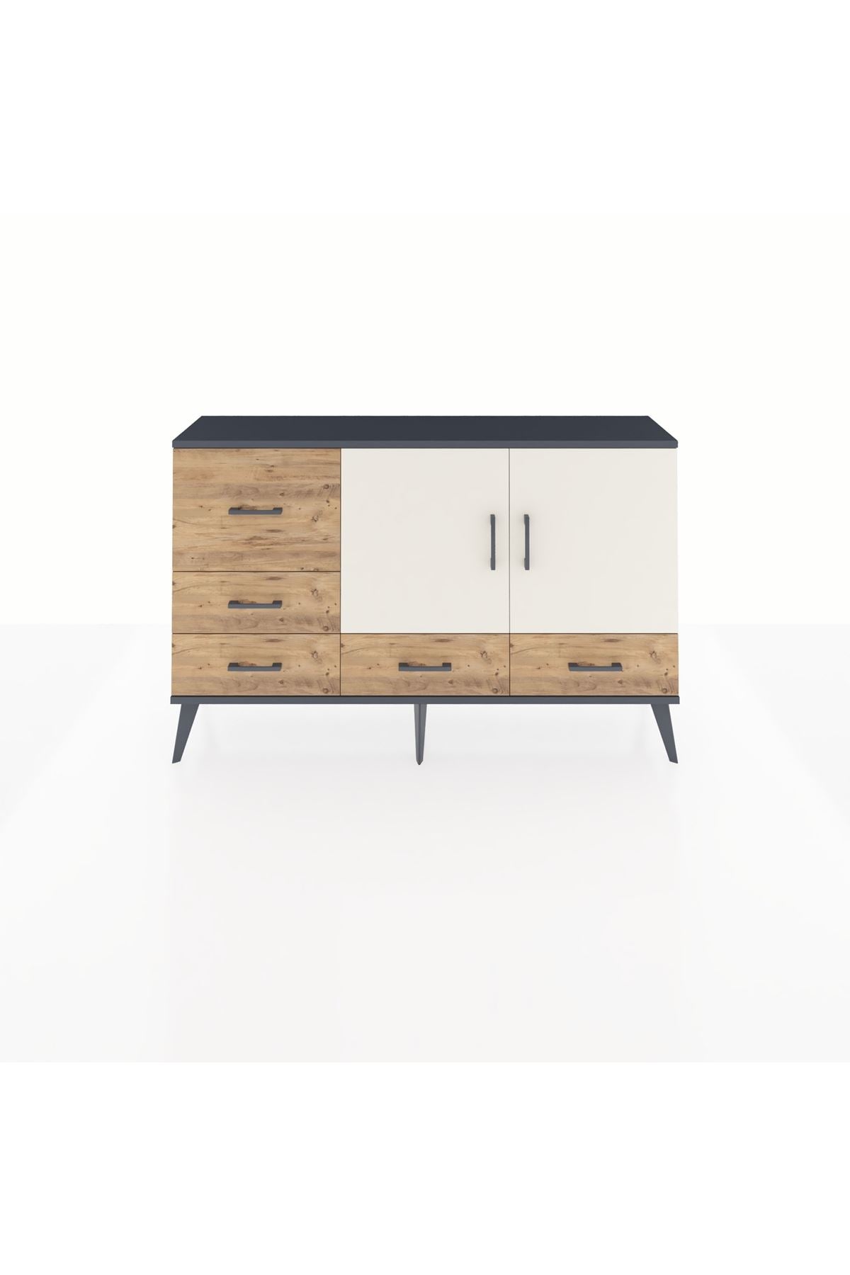 Arges Konsol 4 Raflı 5 Çekmeceli 2 Kapaklı 132x30x83 - S144M047V15A