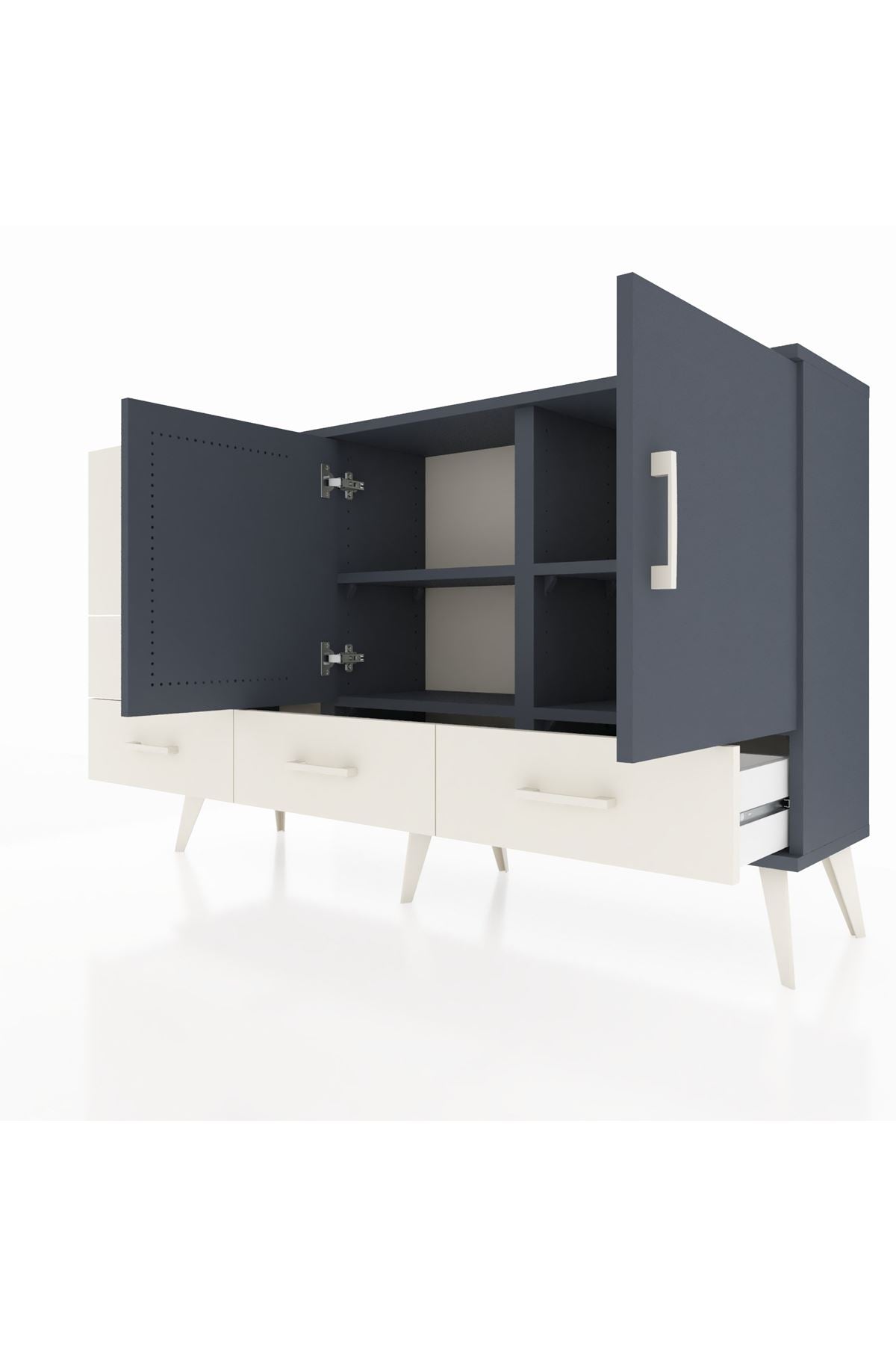 Arges Konsol 4 Raflı 5 Çekmeceli 2 Kapaklı 132x30x83 - S144M047V16A