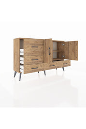 Arges Konsol 4 Raflı 5 Çekmeceli 2 Kapaklı 132x30x83 - S144M047V21A