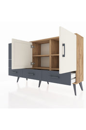 Arges Konsol 4 Raflı 5 Çekmeceli 2 Kapaklı 132x30x83 - S144M047V23A