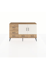 Arges Konsol 4 Raflı 5 Çekmeceli 2 Kapaklı 132x30x83
