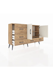 Arges Konsol 4 Raflı 5 Çekmeceli 2 Kapaklı 132x30x83 - S144M047V24A