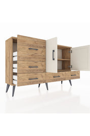 Arges Konsol 4 Raflı 5 Çekmeceli 2 Kapaklı 132x30x83 - S144M047V24A