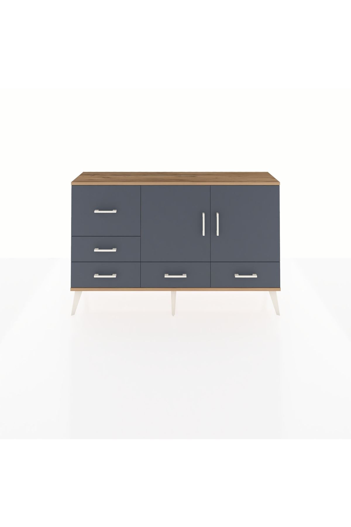 Arges Konsol 4 Raflı 5 Çekmeceli 2 Kapaklı 132x30x83 - S144M047V26A