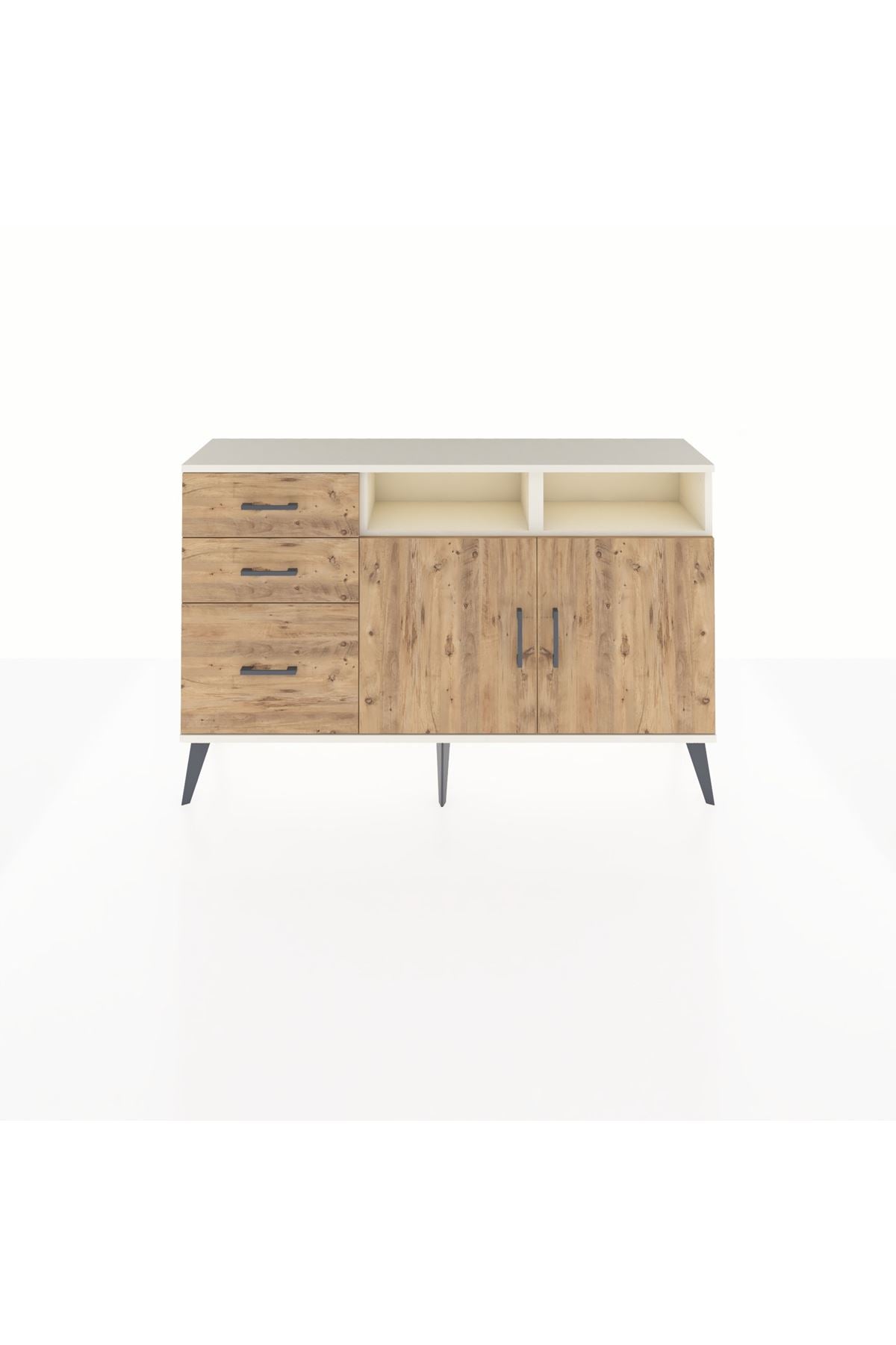 Arges Konsol 4 Raflı 3 Çekmeceli 2 Kapaklı 132x30x83 - S144M048V03A