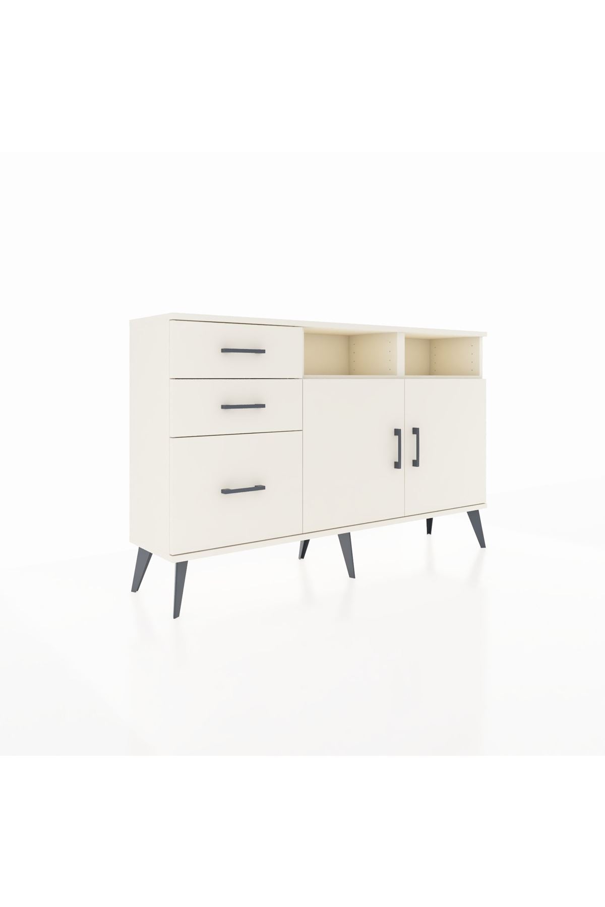 Arges Konsol 4 Raflı 3 Çekmeceli 2 Kapaklı 132x30x83 - S144M048V04A