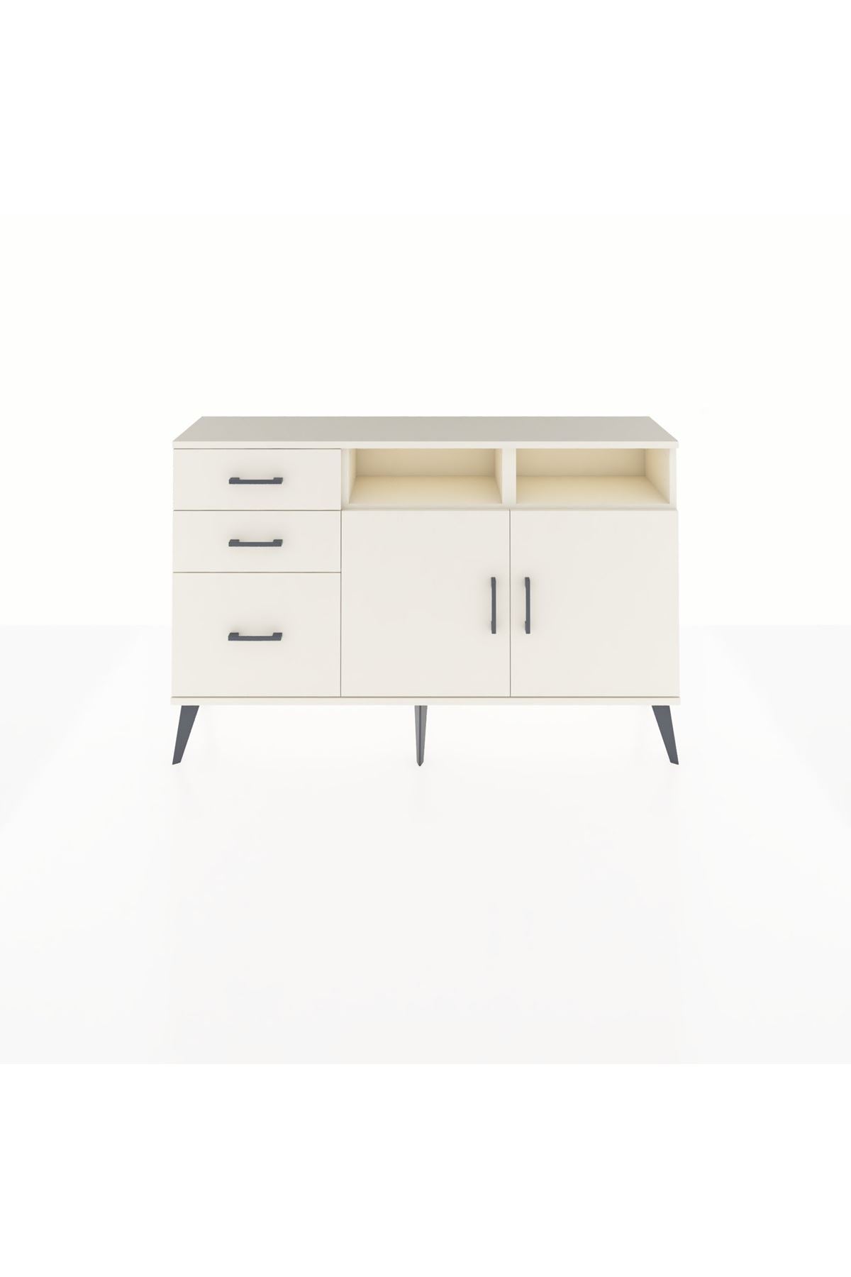 Arges Konsol 4 Raflı 3 Çekmeceli 2 Kapaklı 132x30x83 - S144M048V04A