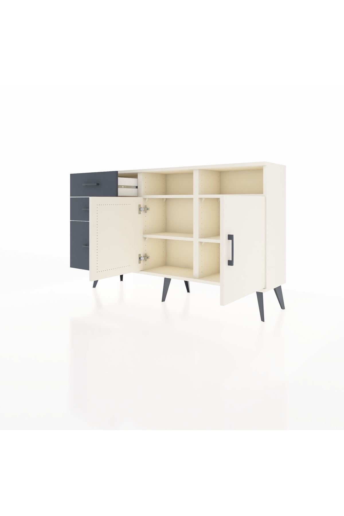 Arges Konsol 4 Raflı 3 Çekmeceli 2 Kapaklı 132x30x83 - S144M048V05A