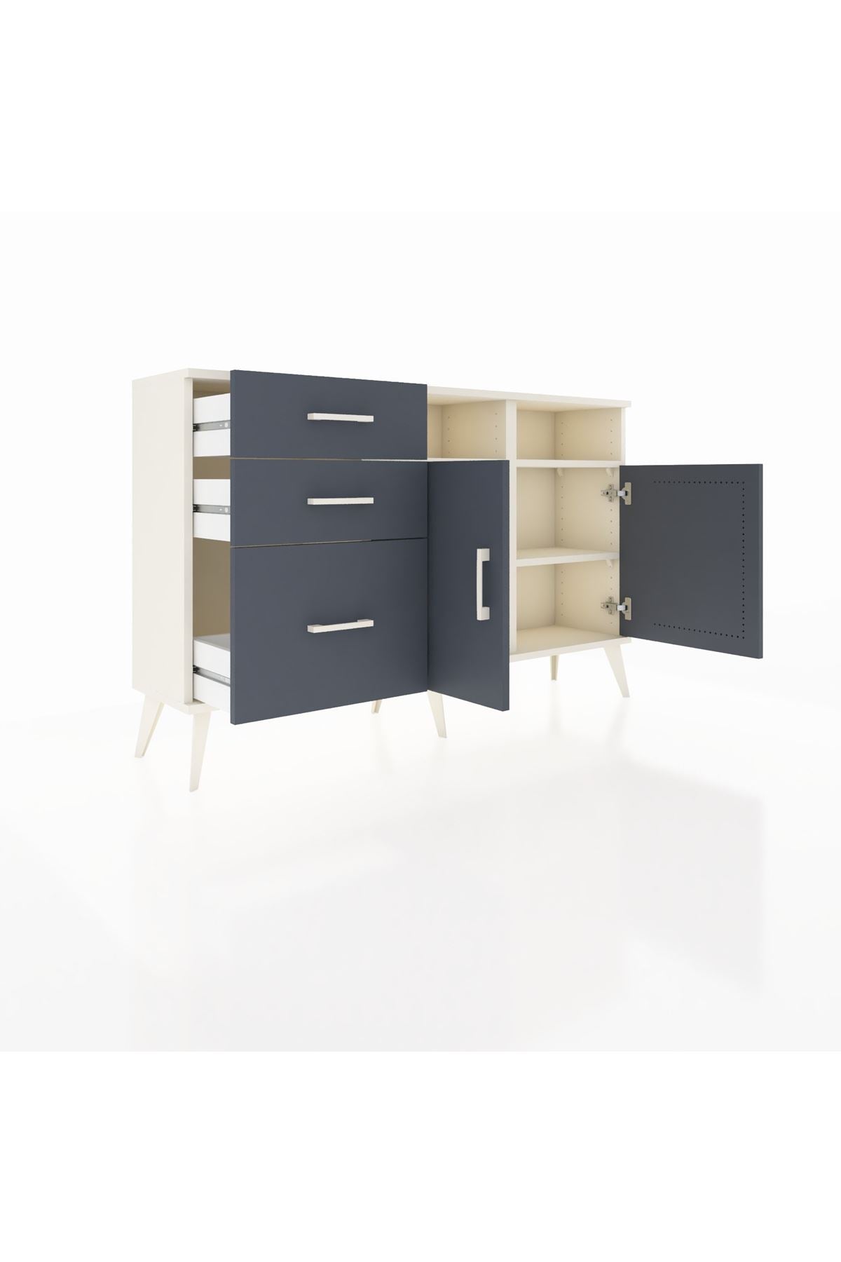 Arges Konsol 4 Raflı 3 Çekmeceli 2 Kapaklı 132x30x83 - S144M048V08A