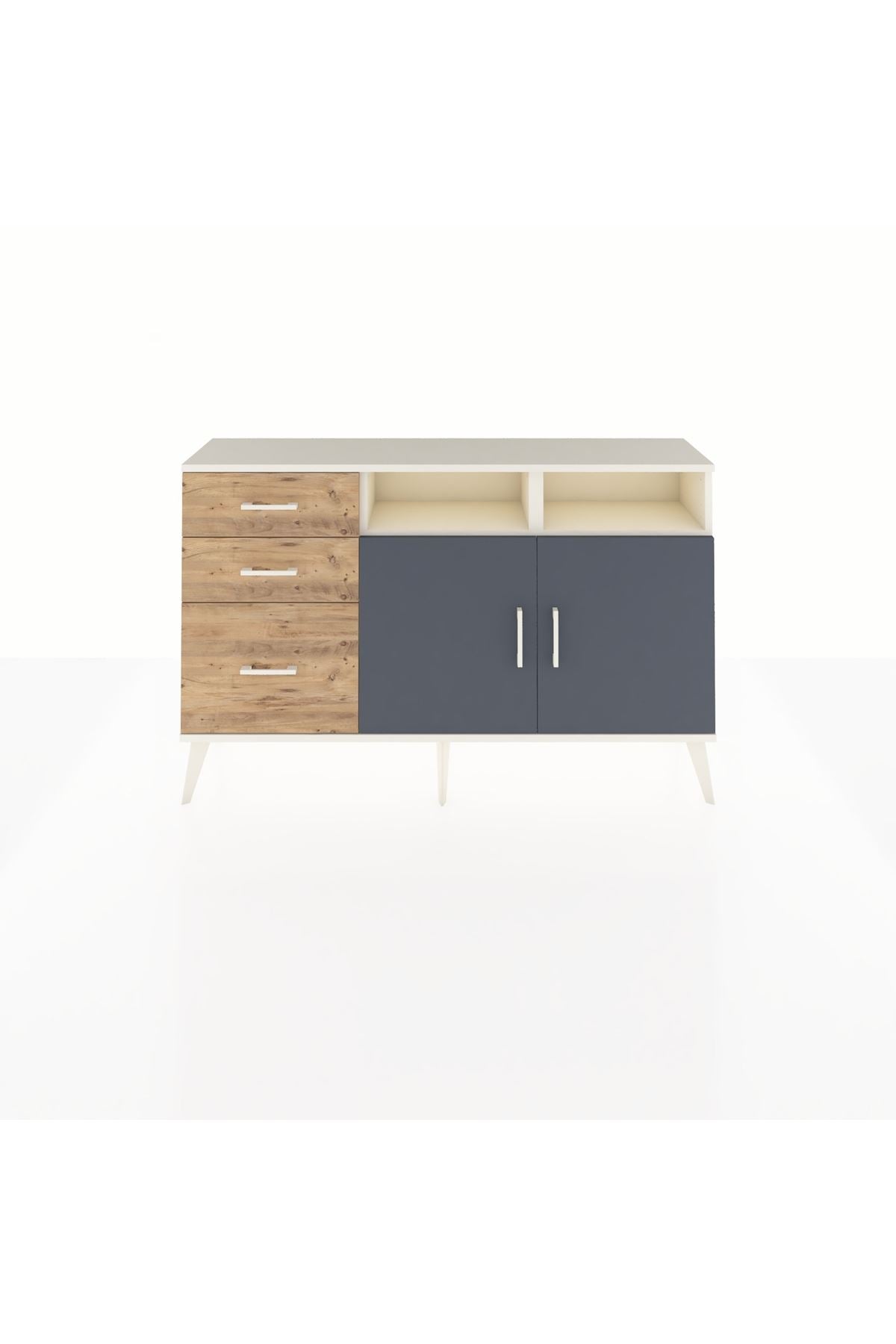 Arges Konsol 4 Raflı 3 Çekmeceli 2 Kapaklı 132x30x83 - S144M048V09A
