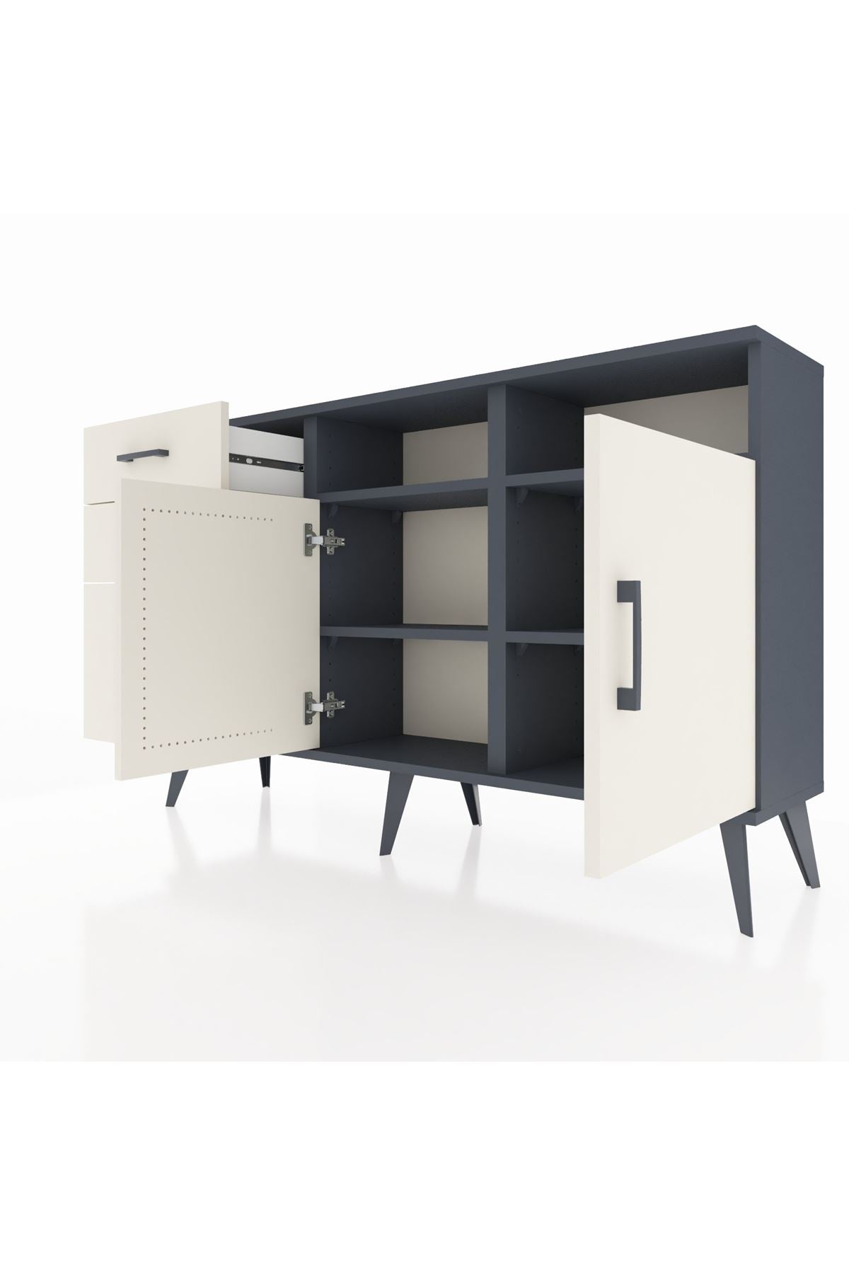 Arges Konsol 4 Raflı 3 Çekmeceli 2 Kapaklı 132x30x83 - S144M048V13A
