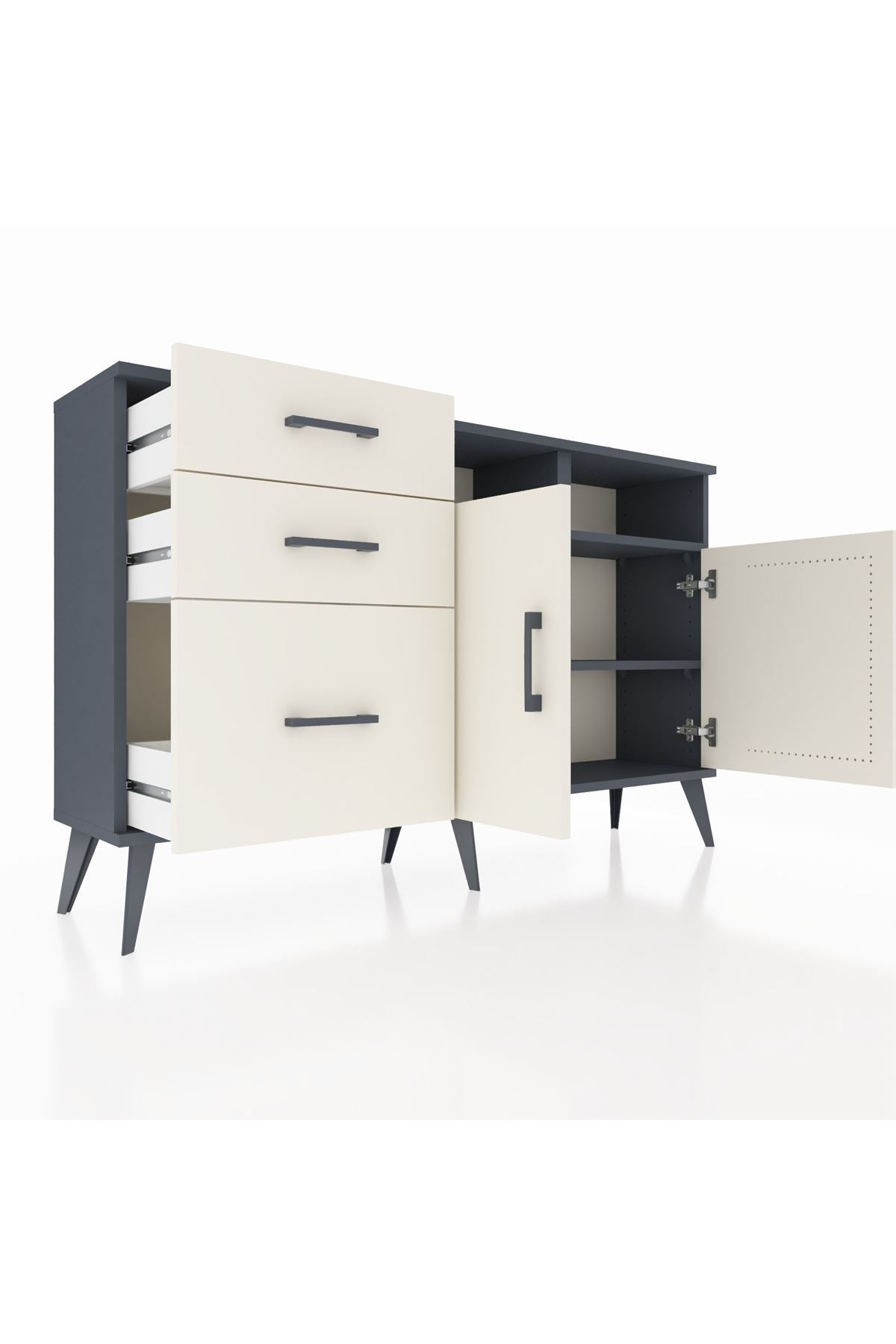 Arges Konsol 4 Raflı 3 Çekmeceli 2 Kapaklı 132x30x83 - S144M048V13A