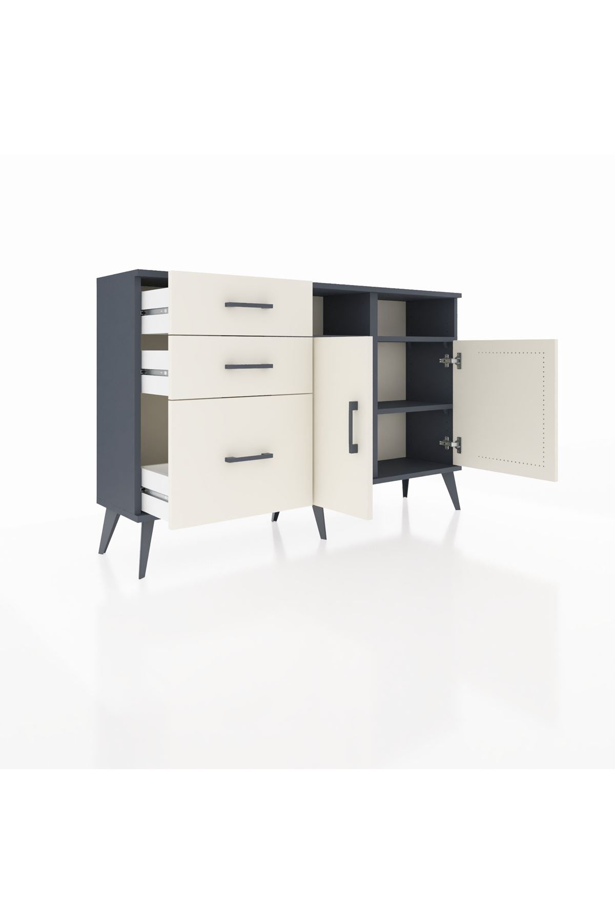 Arges Konsol 4 Raflı 3 Çekmeceli 2 Kapaklı 132x30x83 - S144M048V13A