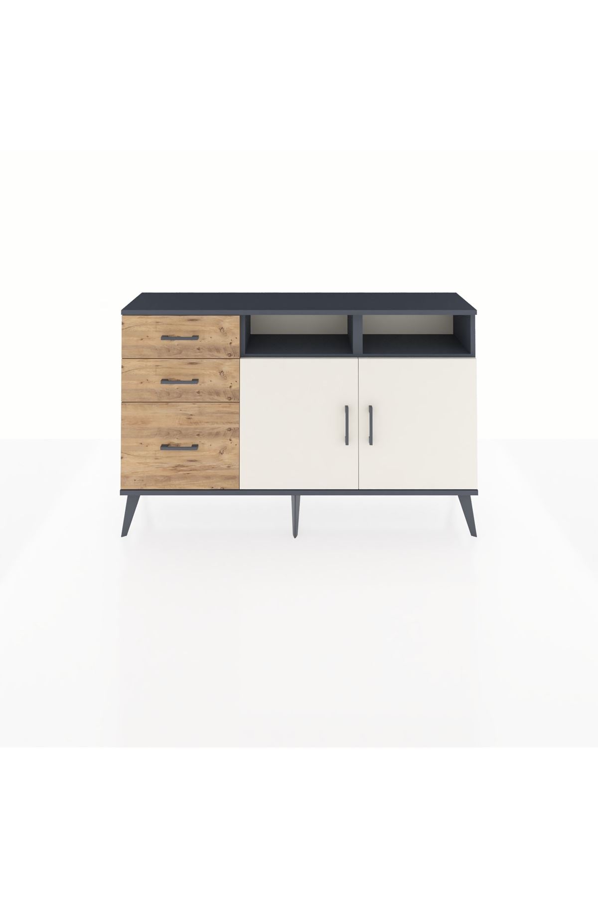 Arges Konsol 4 Raflı 3 Çekmeceli 2 Kapaklı 132x30x83 - S144M048V15A