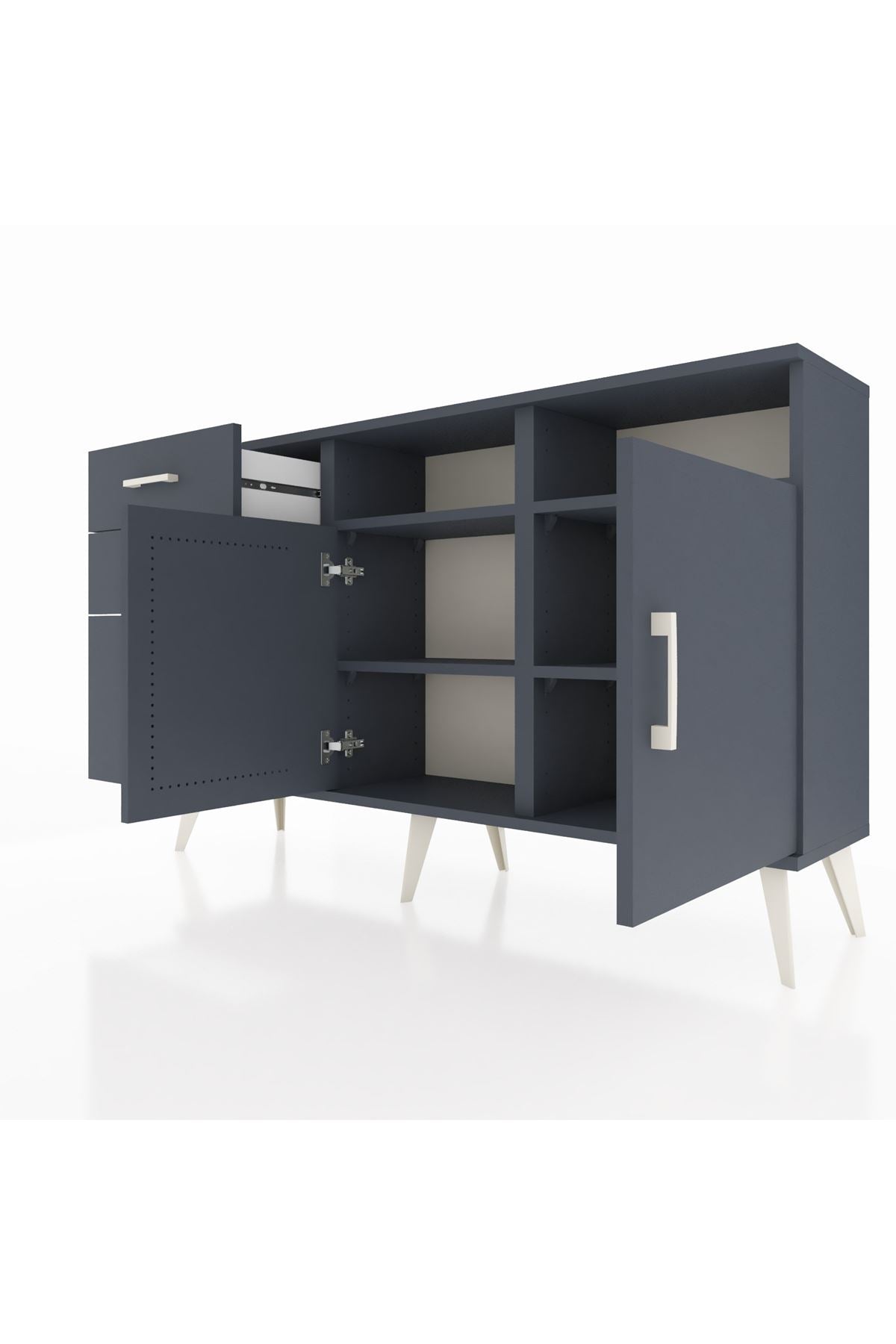 Arges Konsol 4 Raflı 3 Çekmeceli 2 Kapaklı 132x30x83 - S144M048V17A