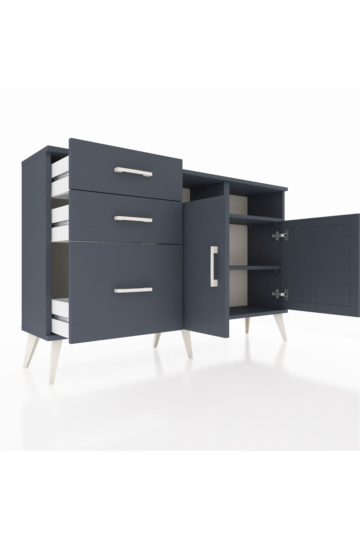 Arges Konsol 4 Raflı 3 Çekmeceli 2 Kapaklı 132x30x83 - S144M048V17A