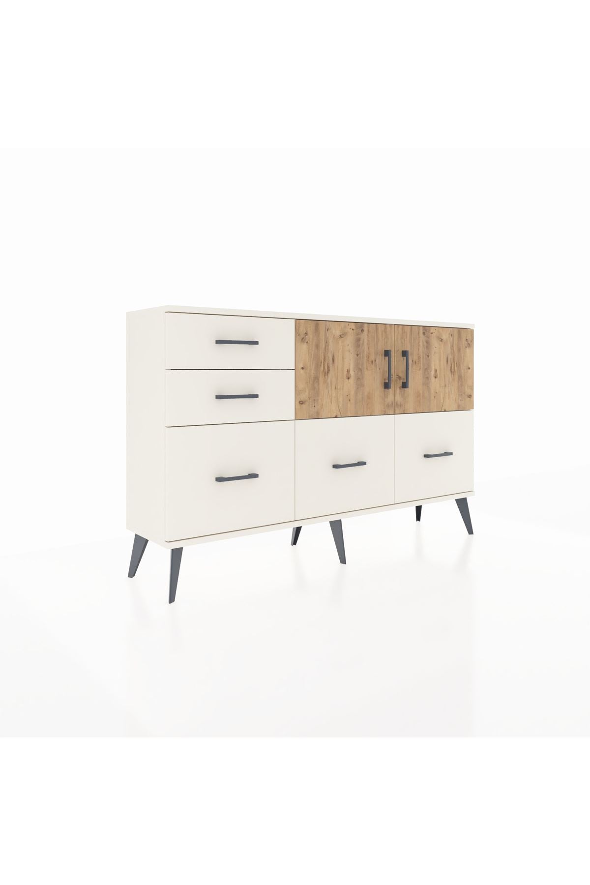 Arges Konsol 2 Raflı 5 Çekmeceli 2 Kapaklı 132x30x83 - S144M049V01A