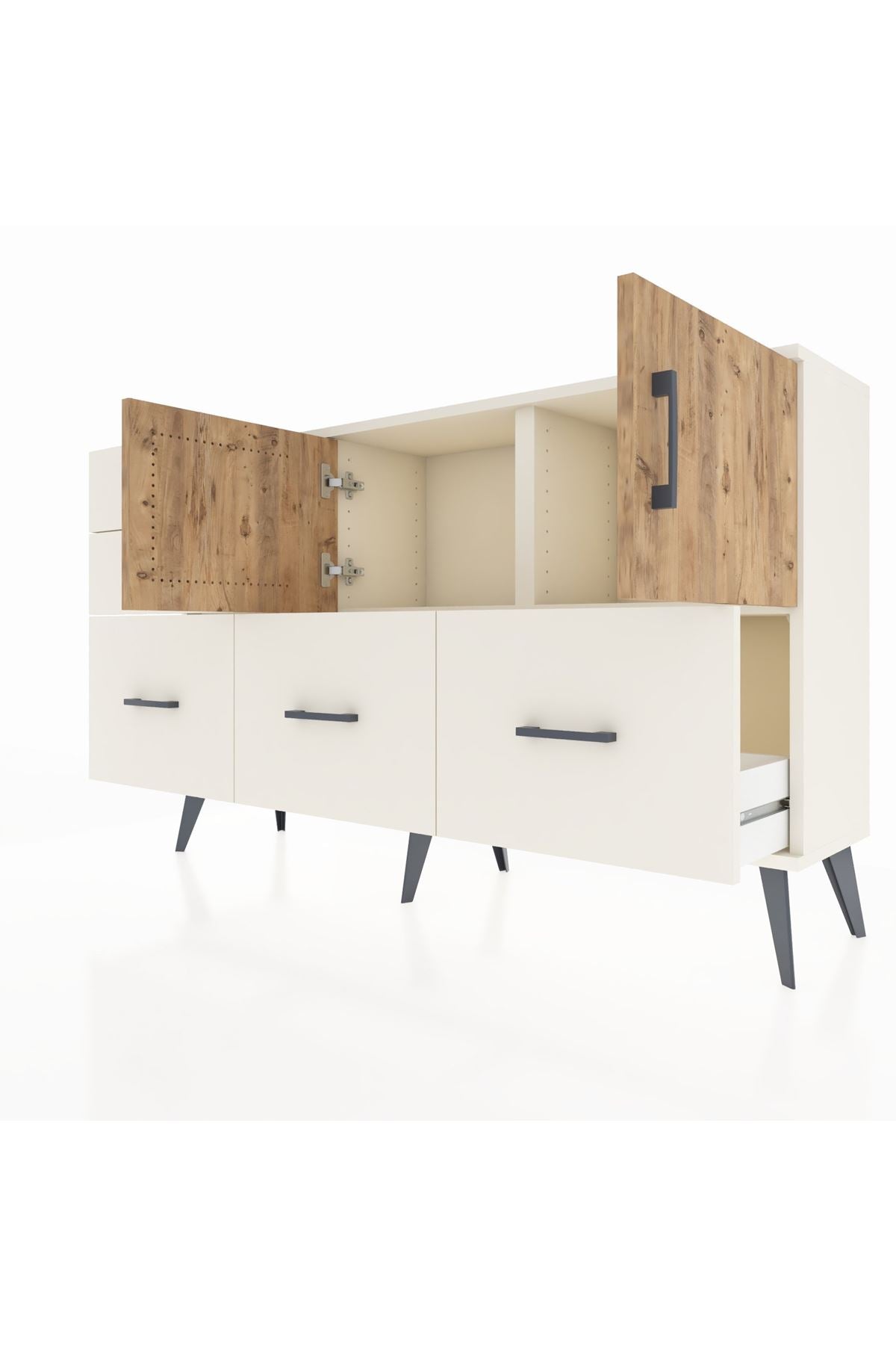 Arges Konsol 2 Raflı 5 Çekmeceli 2 Kapaklı 132x30x83 - S144M049V01A