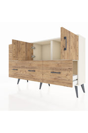 Arges Konsol 2 Raflı 5 Çekmeceli 2 Kapaklı 132x30x83 - S144M049V03A