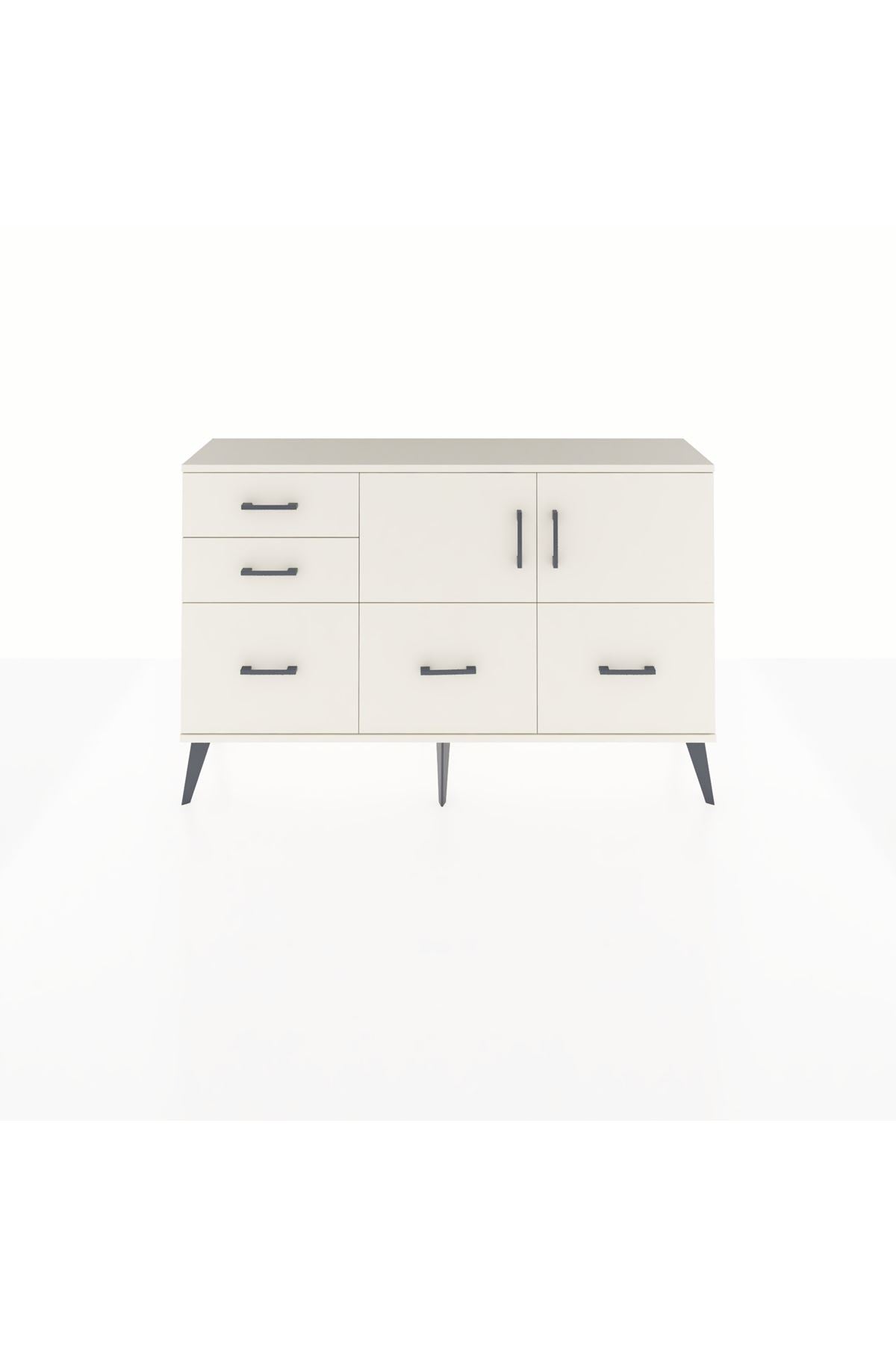 Arges Konsol 2 Raflı 5 Çekmeceli 2 Kapaklı 132x30x83 - S144M049V04A