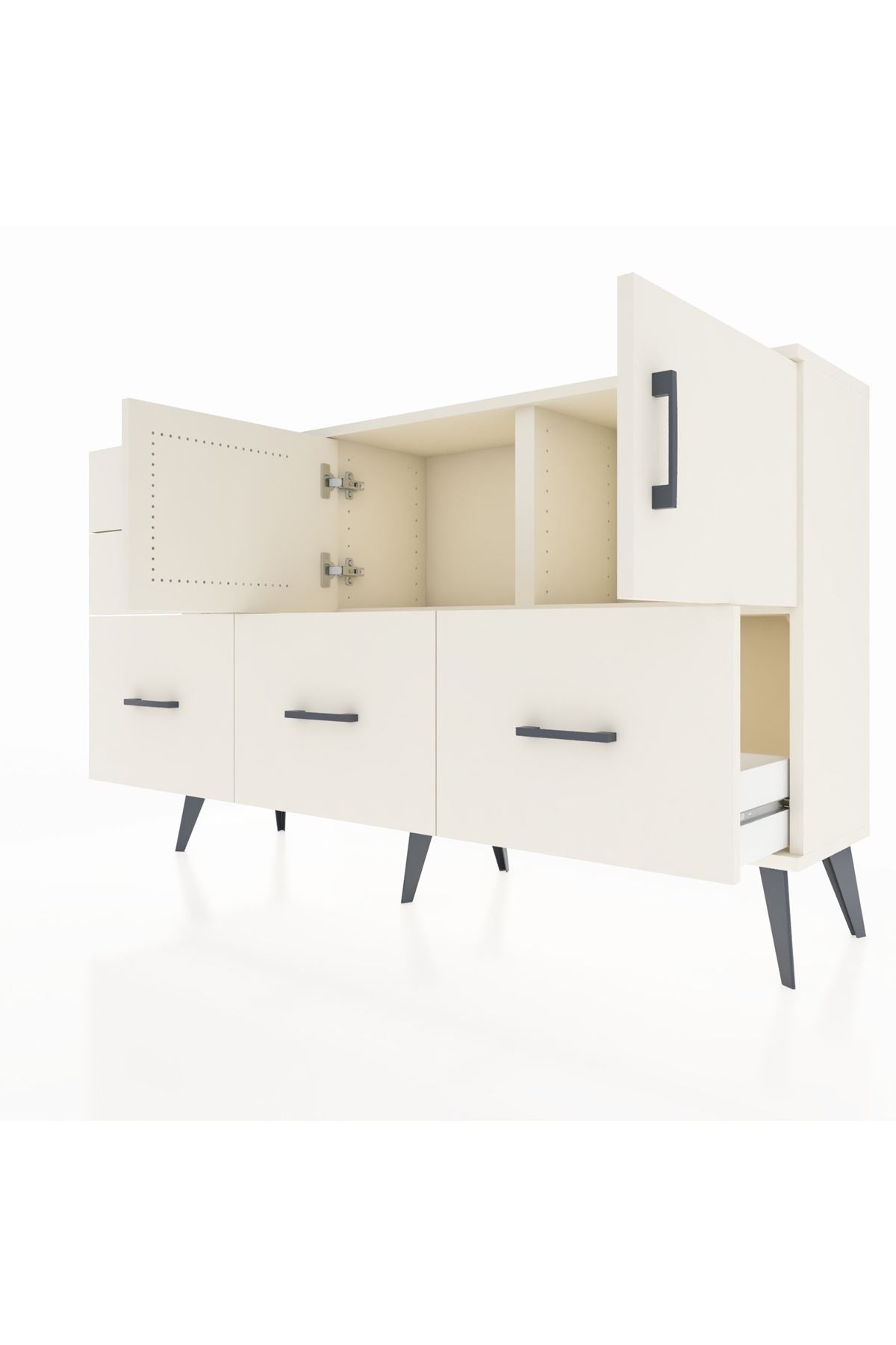 Arges Konsol 2 Raflı 5 Çekmeceli 2 Kapaklı 132x30x83 - S144M049V04A