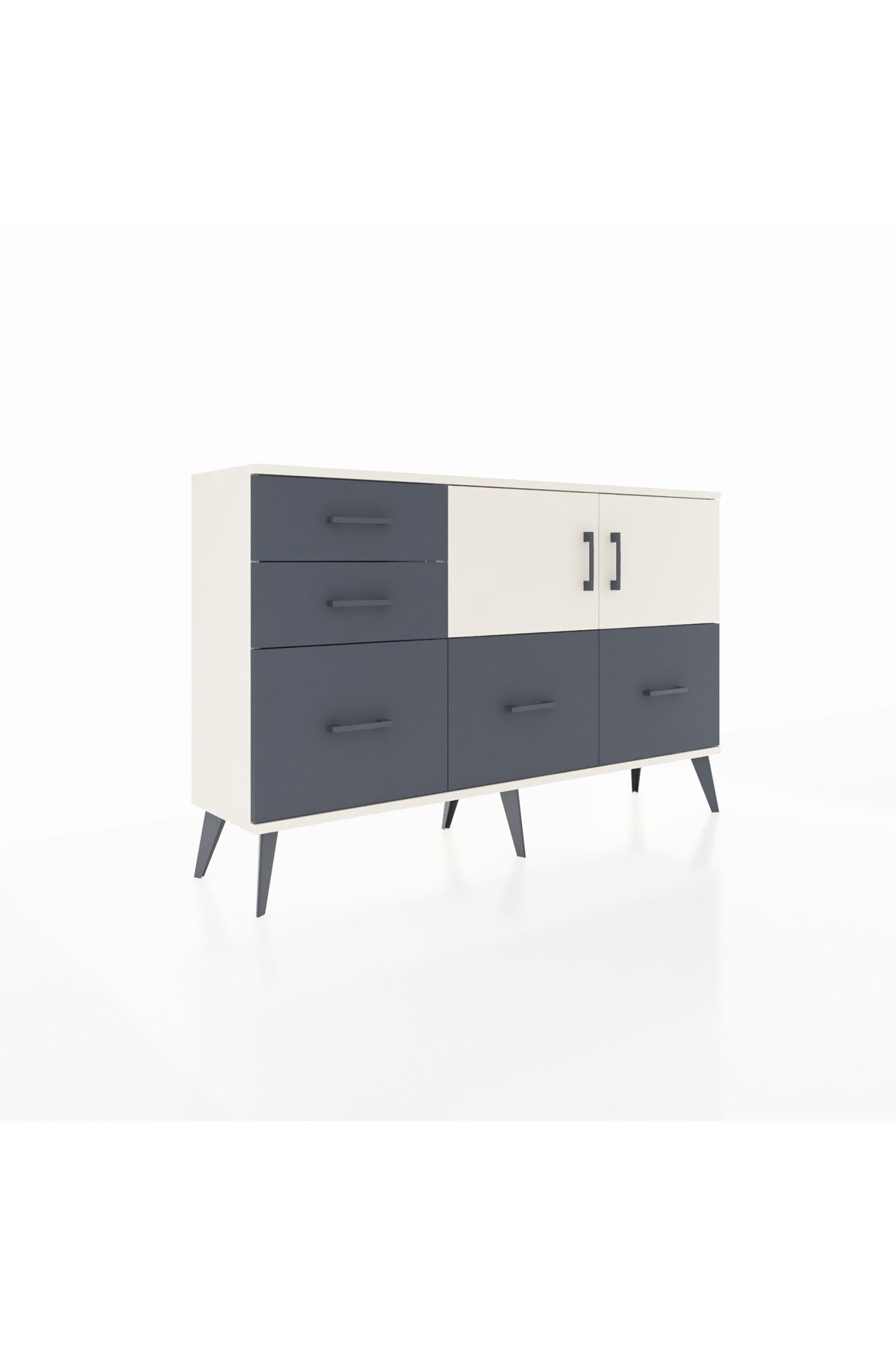 Arges Konsol 2 Raflı 5 Çekmeceli 2 Kapaklı 132x30x83 - S144M049V05A