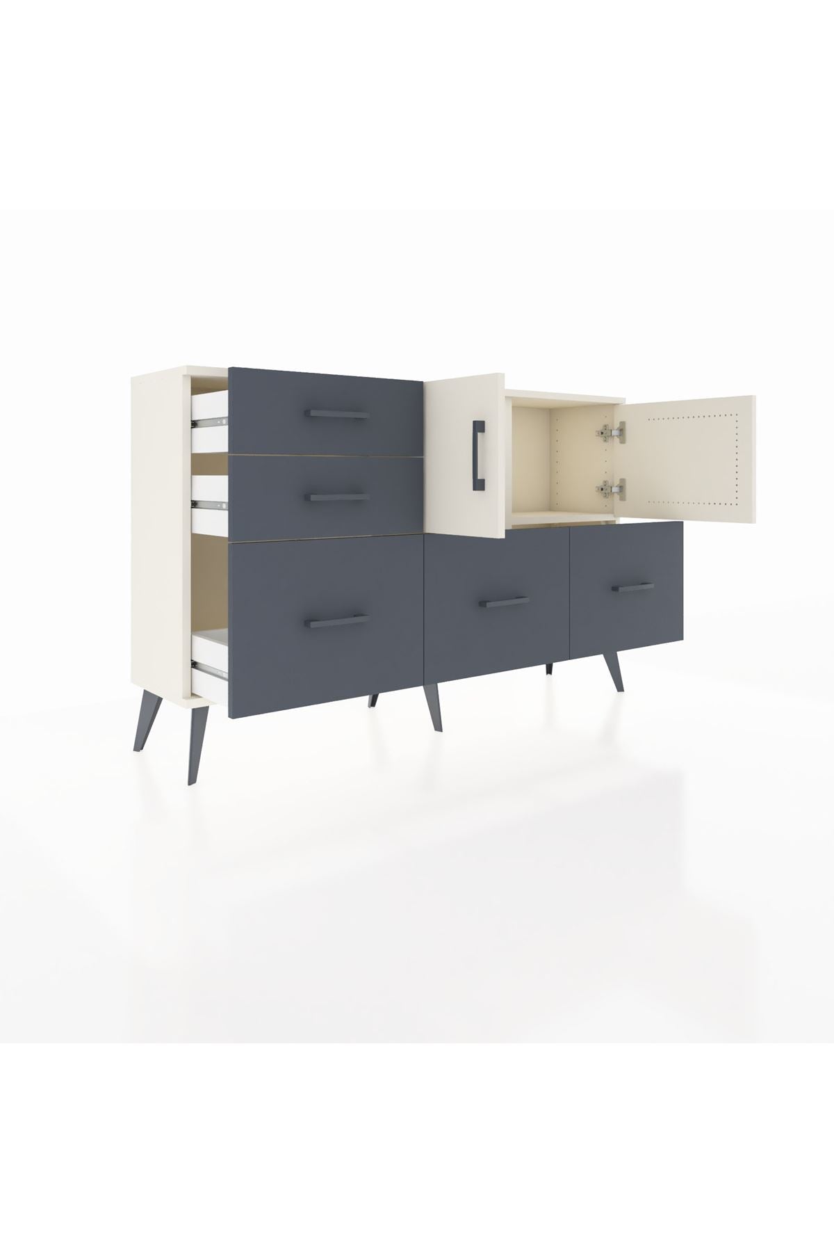 Arges Konsol 2 Raflı 5 Çekmeceli 2 Kapaklı 132x30x83 - S144M049V05A