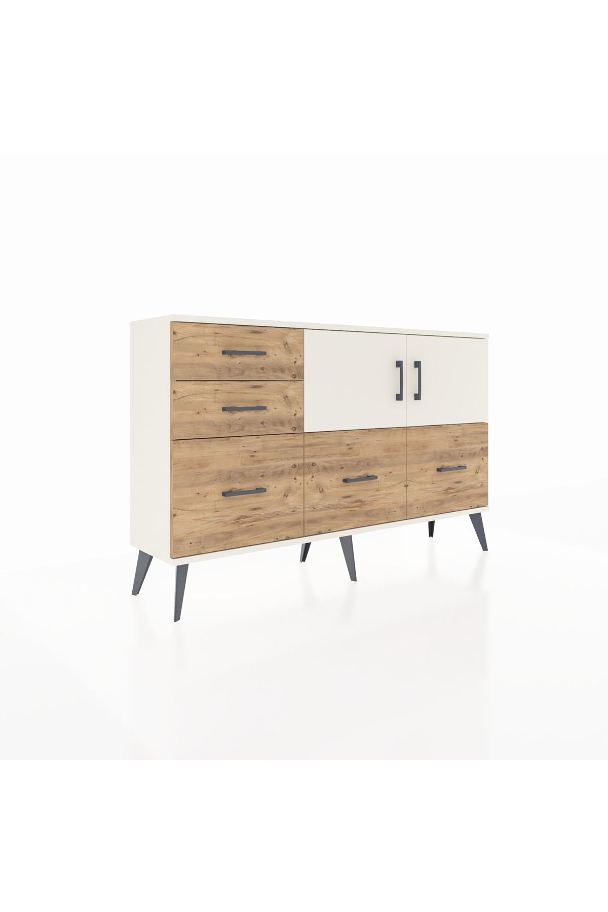 Arges Konsol 2 Raflı 5 Çekmeceli 2 Kapaklı 132x30x83 - S144M049V06A