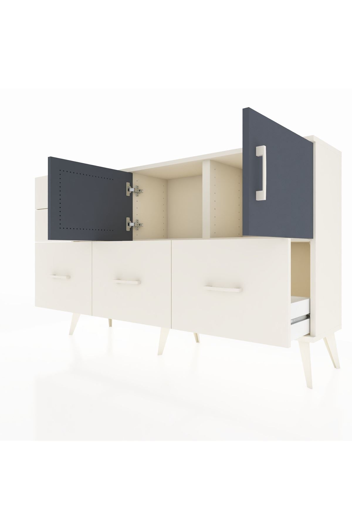 Arges Konsol 2 Raflı 5 Çekmeceli 2 Kapaklı 132x30x83 - S144M049V07A