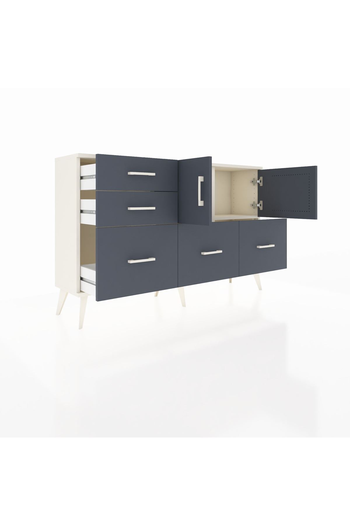 Arges Konsol 2 Raflı 5 Çekmeceli 2 Kapaklı 132x30x83 - S144M049V08A