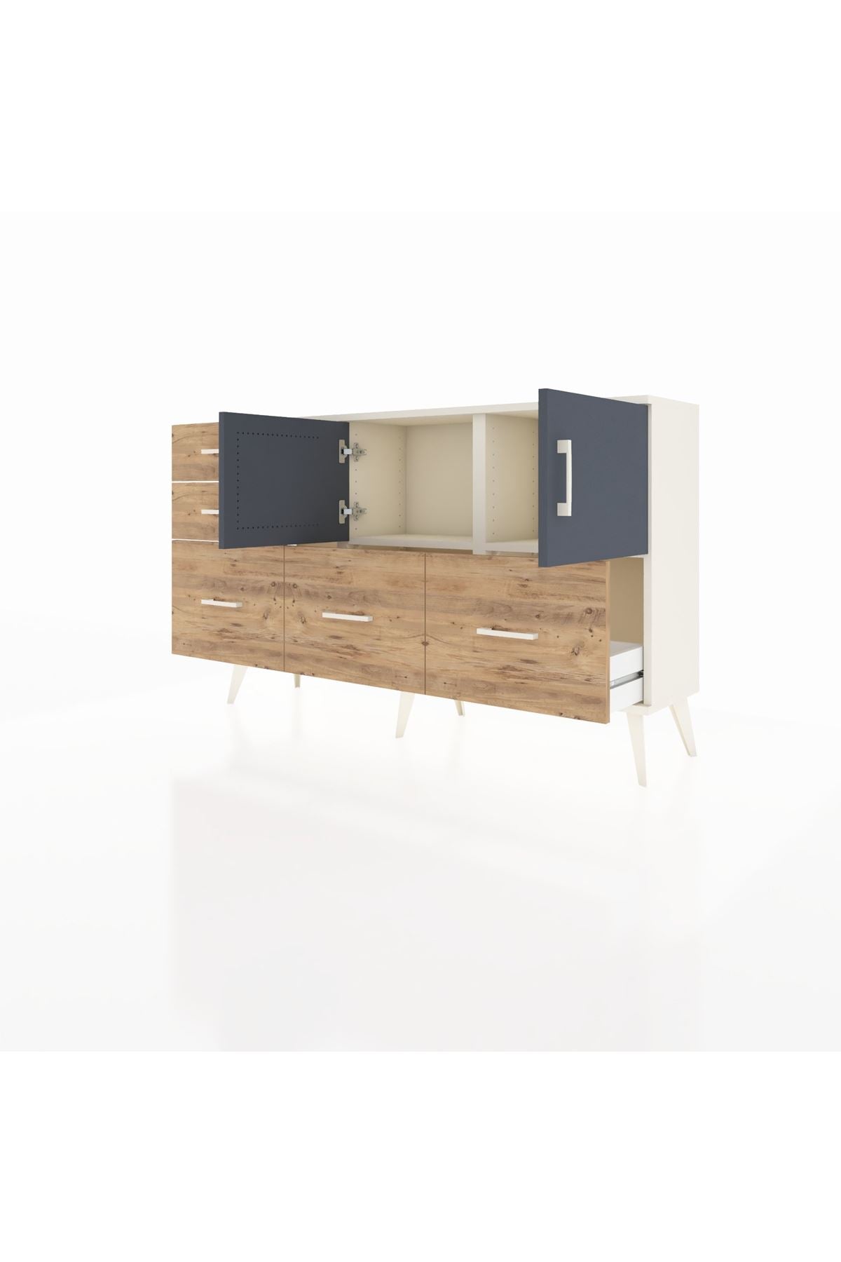 Arges Konsol 2 Raflı 5 Çekmeceli 2 Kapaklı 132x30x83 - S144M049V09A