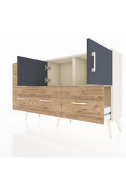 Arges Konsol 2 Raflı 5 Çekmeceli 2 Kapaklı 132x30x83 - S144M049V09A