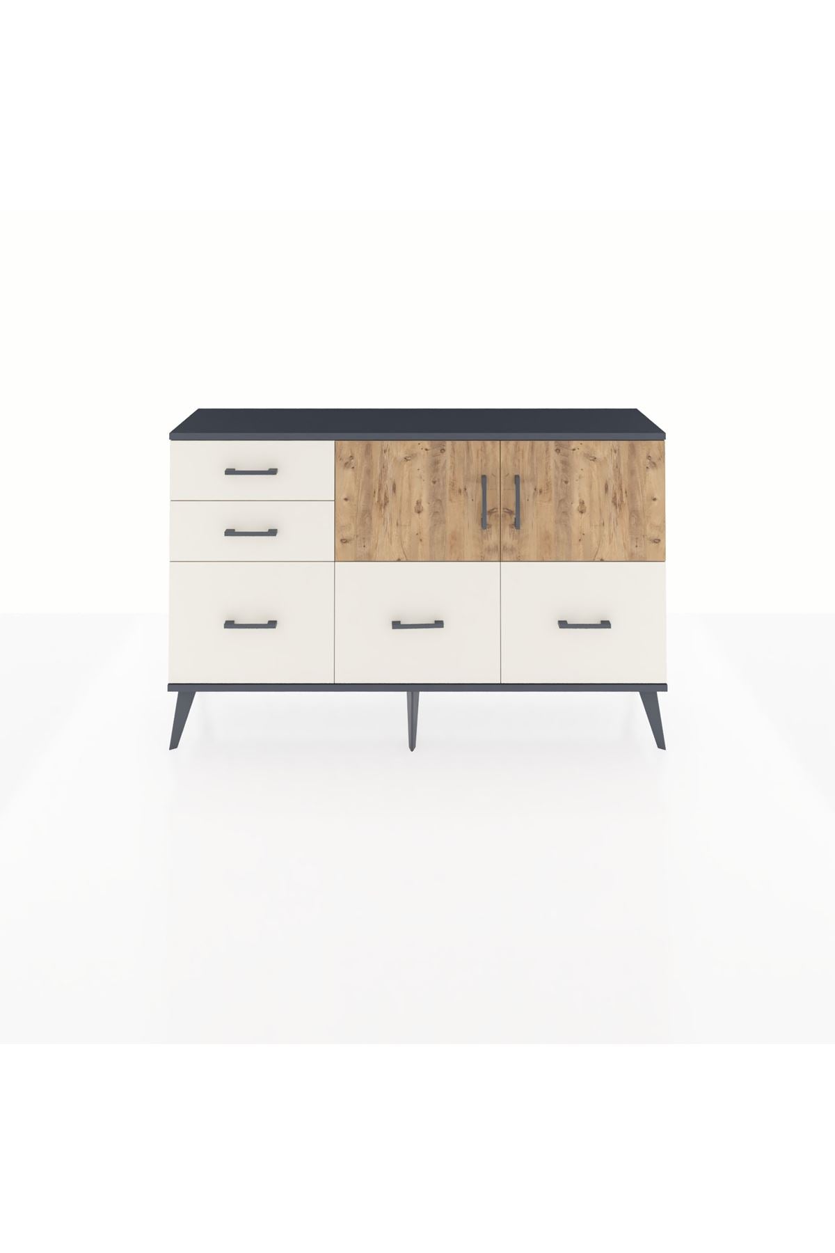 Arges Konsol 2 Raflı 5 Çekmeceli 2 Kapaklı 132x30x83 - S144M049V10A